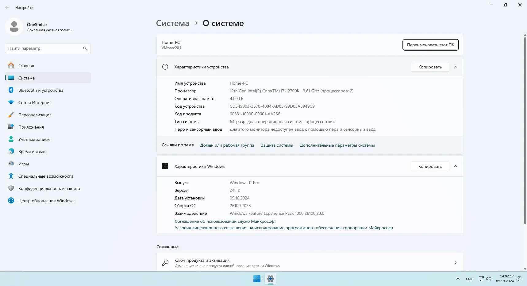 Установка Windows 11 Pro Ent LTSC by OneSmiLe 24H2 build 26100.2033 [Ru]