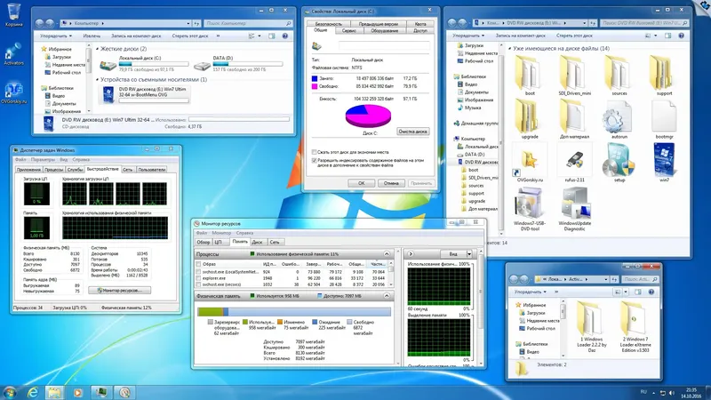 Установка Windows 7 Максимальная Ru x86-x64 Orig w. BootMenu by OVGorskiy® 10.2016 1DVD (2016) Русский