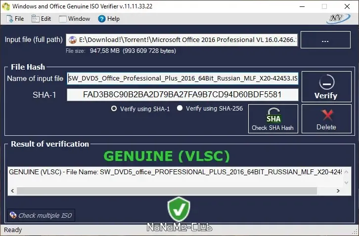 Установка Windows and Office Genuine ISO Verifier 11.11.33.22 Portable [En]