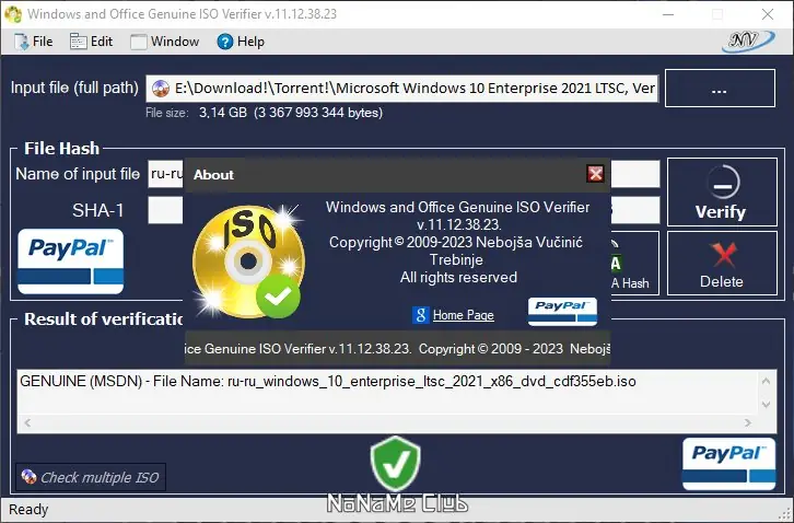 Установка Windows and Office Genuine ISO Verifier 11.12.38.23 Portable [En]