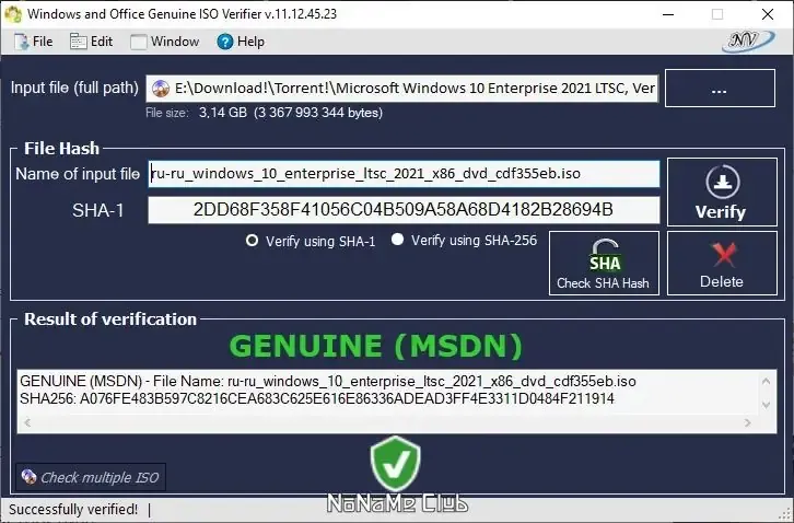 Установка Windows and Office Genuine ISO Verifier 11.13.45.24 Portable [En]