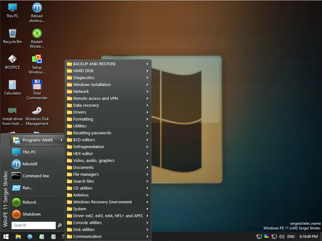 Установка WinPE 11-10-8 Sergei Strelec (x86 x64 Native x86) 2023.02.28 [En]