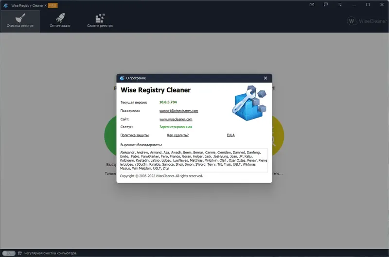 Установка Wise Registry Cleaner Pro 10.8.3.704 RePack (& portable) by Dodakaedr [Multi Ru]
