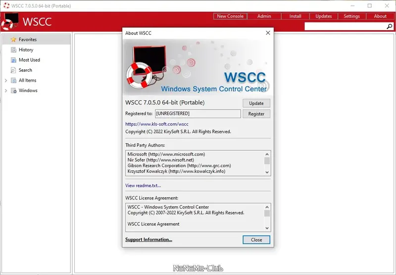 Установка WSCC (Windows System Control Center) 7.0.5.0 + Portable [En]