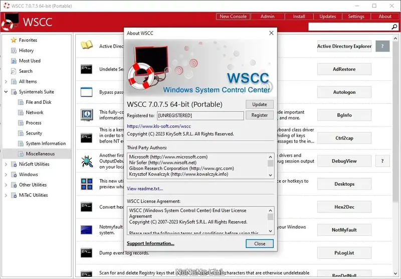 Установка WSCC (Windows System Control Center) 7.0.7.5 + Portable [En]