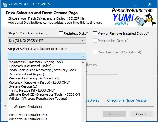 Установка Your Universal MultiBoot Installer exFAT (BIOS & UEFI USB Boot) 1.0.2.5 Portable [En]