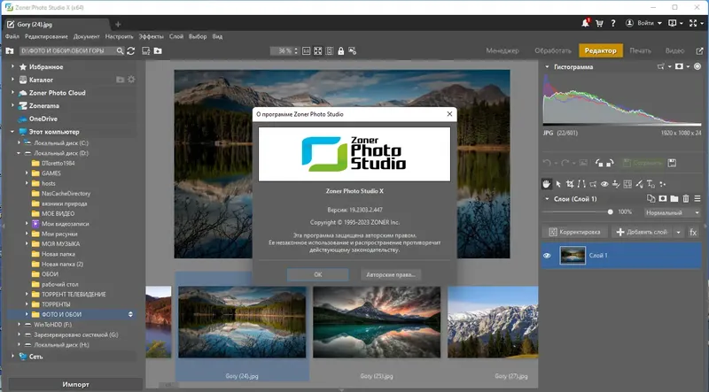 Установка Zoner Photo Studio X 19.2303.2.447 RePack by KpoJIuK [Ru En]